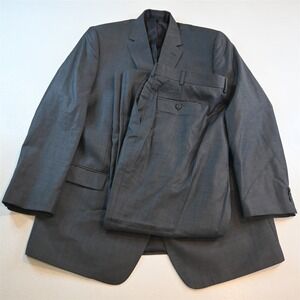 Bespoke 48L 40x30 Gray Wool Slim Mens Jacket Pants Suit